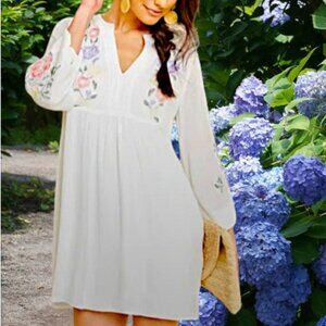 🆕️Embroidered Floral Tunic Dress